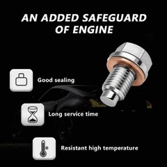 M12×1.5 Magnetic Oil Drain Plug in Stainless Steel with Copper C Size: M12×1.5