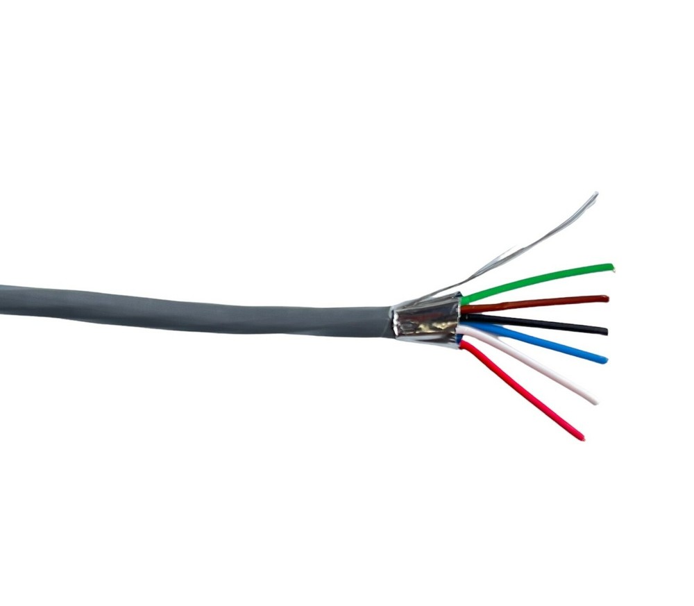 25 ft West Penn Wire 3021 – 6 Conductor 18 Gauge Shielded Cable CMR – USA Made!