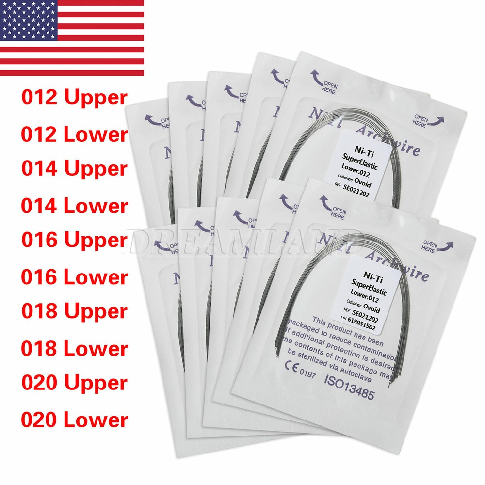 10pcs/pack Dental Orthodontic Super Elastic Niti Round Arch Wires Upper Lower