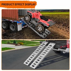 2X 6000lbs 60″ x 12″ Aluminum Trailer Ramps for Car ATV Truck Auto & Hook Ends