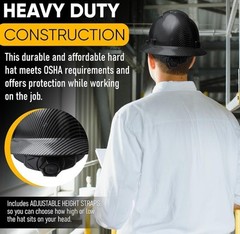Black ABS Dipped Carbon Fiber Full Brim Hardhat