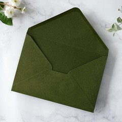 50 PCS/Pack A7 Envelopes, 5.25 x 7.25” Olive Green 5×7 Envelopes for Wedding…