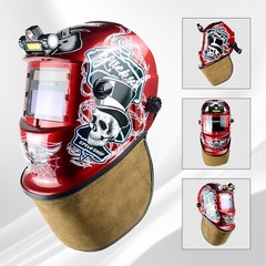 TRQWH True Color Auto-Darkening Welding Helmet Shade 9-13 & Welding Helmet Bib