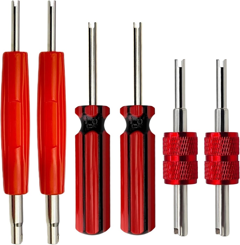 6PCS A/C Schrader Valve Core Remover Tool Kit R134A R12 HVAC Valve Stem Repair