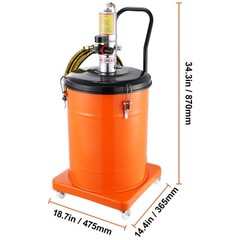 VEVOR Grease Pump Air Operated Grease Pump 10 Gallon 13 ft Hose Grease Bucket