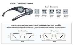 2 Pairs Global Vision Escort Fitover Safety Sunglasses Black & Red w/Clear Lens