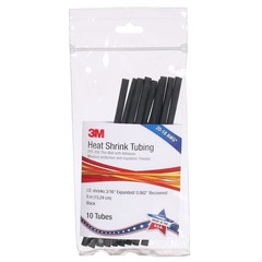 3M Eps300-3/16-6″-Black-10-10 Pc Pks Adhesive Lined Heat Shrink Tube, Thin