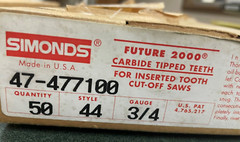 Simonds Future 2000 Carbide Tipped Teeth for Inserted Tooth Cut-Off Saws