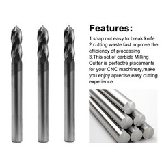 5Pcs 4 Flute 90 Degree 1/4″x3/4″x2-1/2″ Solid Carbide Drill Mill – AlTiN Coated