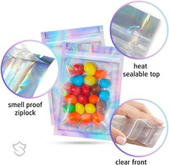 1000 QTY 5″x7″ Holographic Smell Proof Mylar Bags Resealable Packaging Zip Lock