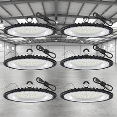6 Pack 200W UFO LED High Bay Light – 21000 Lumens for Indoor/Outdoor Use