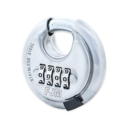 FJM Security SX-790 4-Dial Combination Disc Padlock With Shielded Hardened Steel