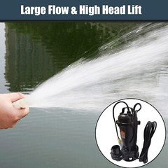 2HP Submersible Sump Pump 1500W Cast Iron Sewage Pump 6498GPH w/26ft Cord 110V