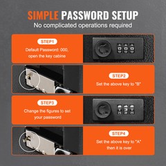 VEVOR 48-Key Cabinet Key Safe with Combination Lock & Keys Adjustable Racks