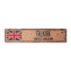 FALKIRK UNITED KINGDOM Vintage Street Sign British Britons Brits flag country