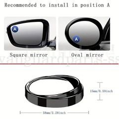 2X Car Sticker Small Round Mirror 360 Degree Blind Spot Reversing Assistance Car