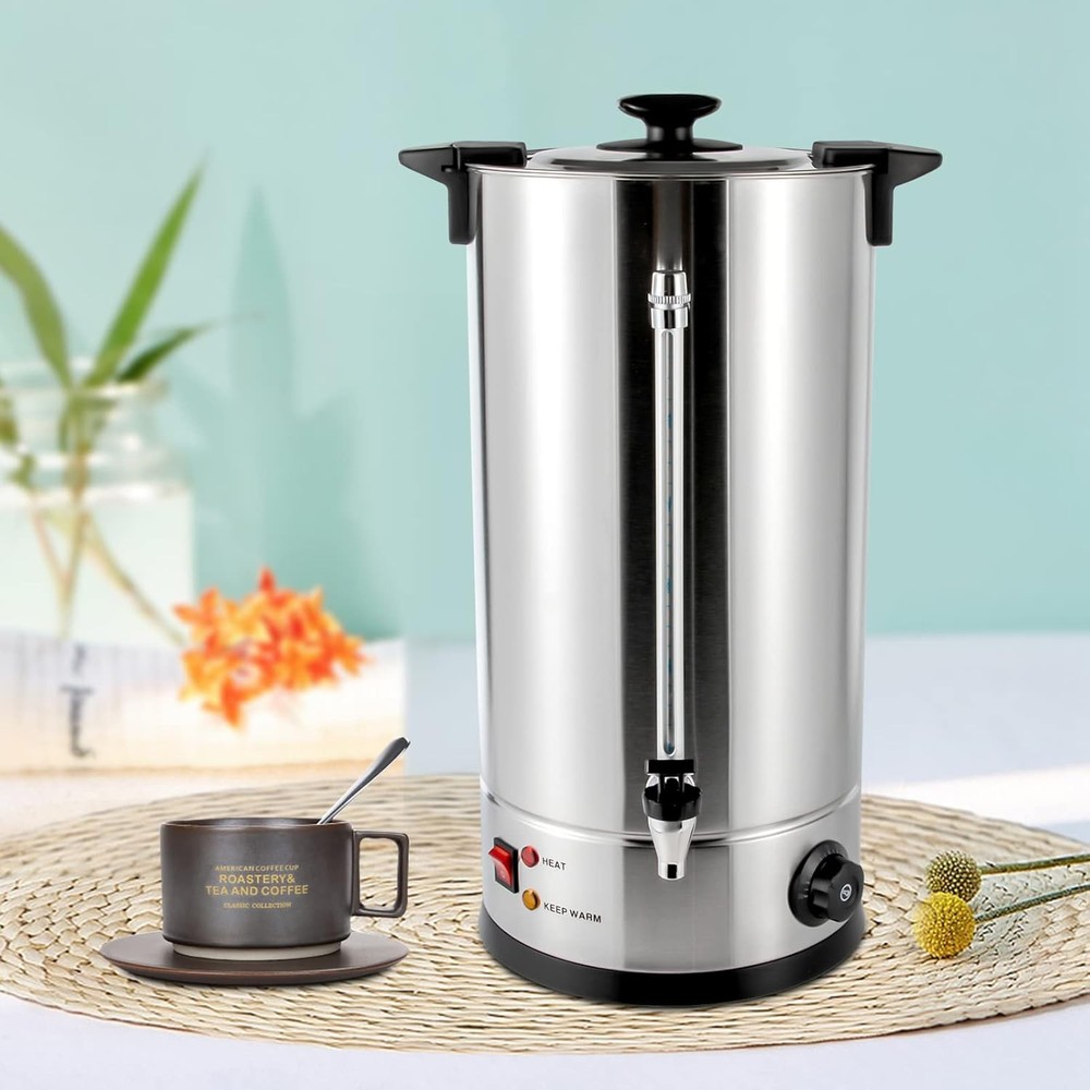 25L/6.6gal Tea Urn Coffee Commercial Grade Stainless Steel Electric Kettle Hot