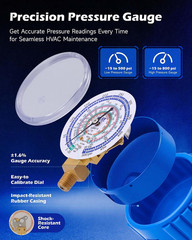 AC Gauge Set, 3-Way AC Manifold Gauge Set for R134A R410A R404A R22 Refrigerant