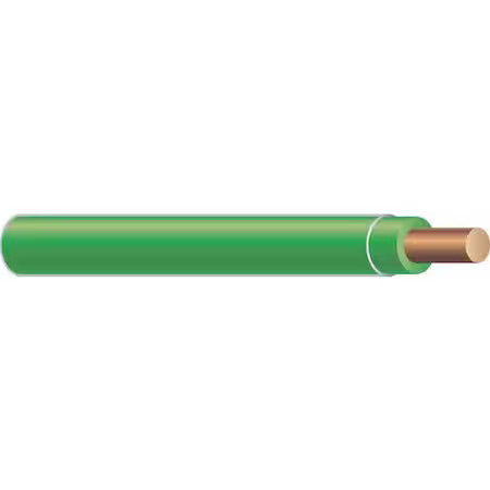 Southwire 11599808 Thhn Building Wire, Copper, 10 Awg, 1C, Green, Solid, 100 Ft