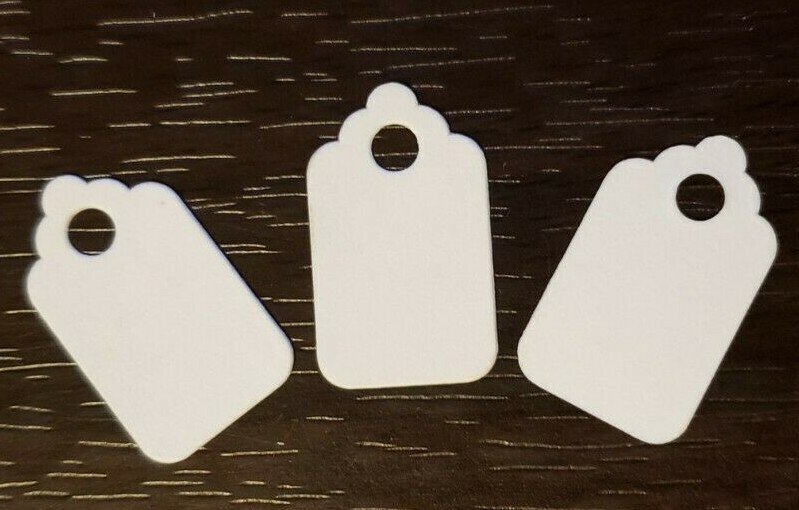 1000 Blank White Price Tags Size 1 Jewelry No String Unstrung Small 1/2″ x 1″