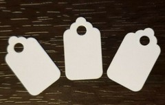 1000 Blank White Price Tags Size 1 Jewelry No String Unstrung Small 1/2″ x 1″
