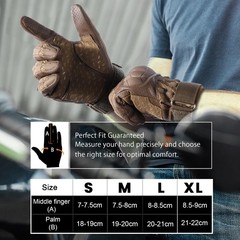 Touchscreen Anti-Slip Full Finger Gloves for Men Brown Large