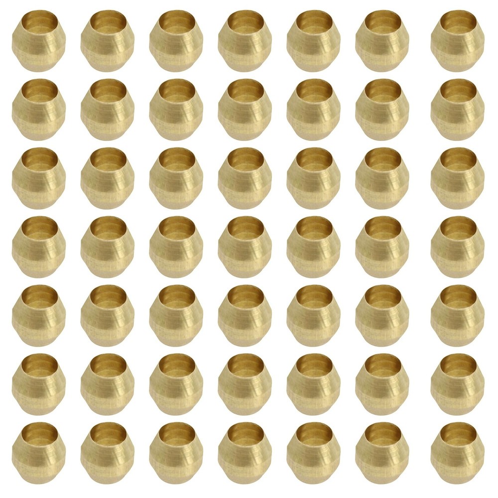 1/8 Inch Brass Compression Ferrules 50 Pack for Fuel Water Oil Air Tubing NEW