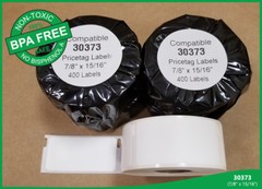 5 Rolls Dymo® Compatible 30373 Pricetag Rat Tail Style Thermal Film 400 Labels