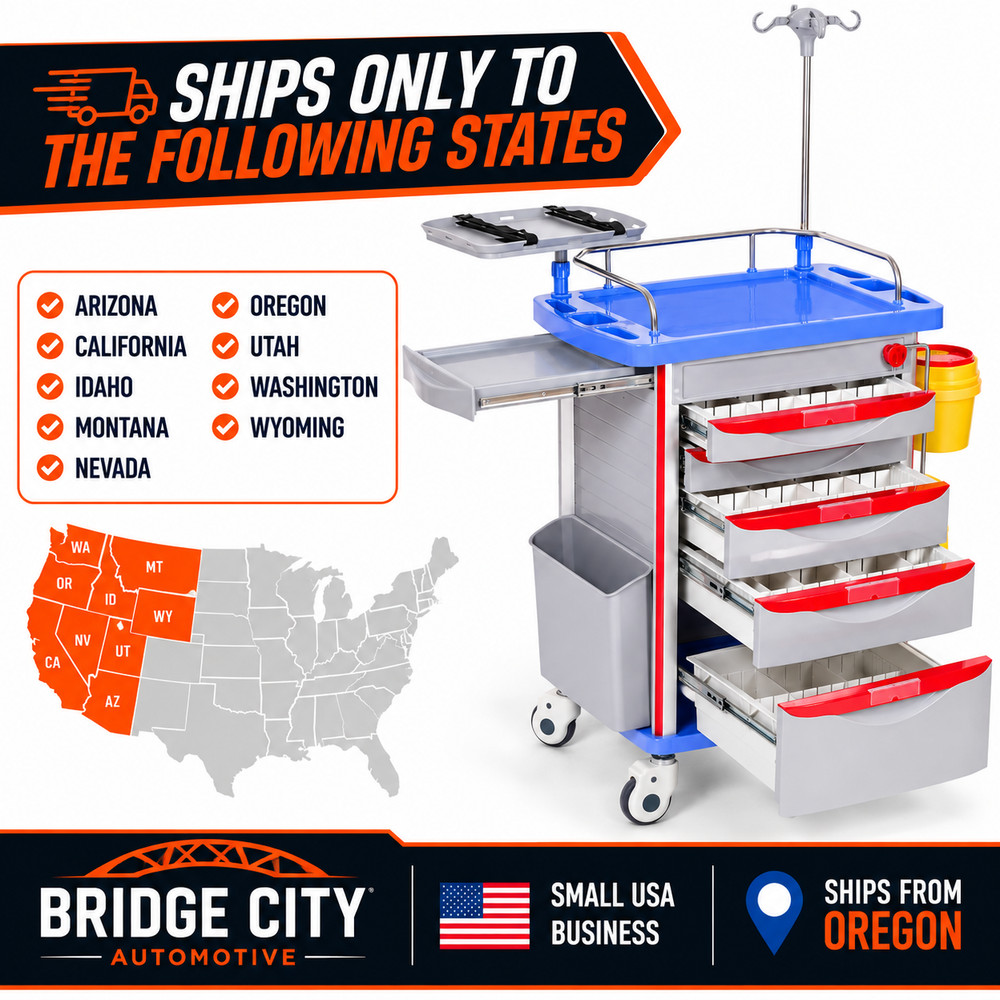 Medical Crash Cart with Emergency Accessory, Emergency Cart for Hospitals Clinic