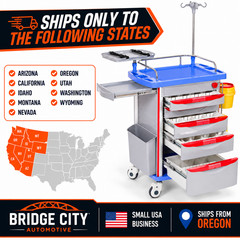 Medical Crash Cart with Emergency Accessory, Emergency Cart for Hospitals Clinic