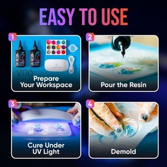 CRAFT RESIN 300g UV Resin Kit Hard Type Low Viscosity – Crystal Clear and No-…
