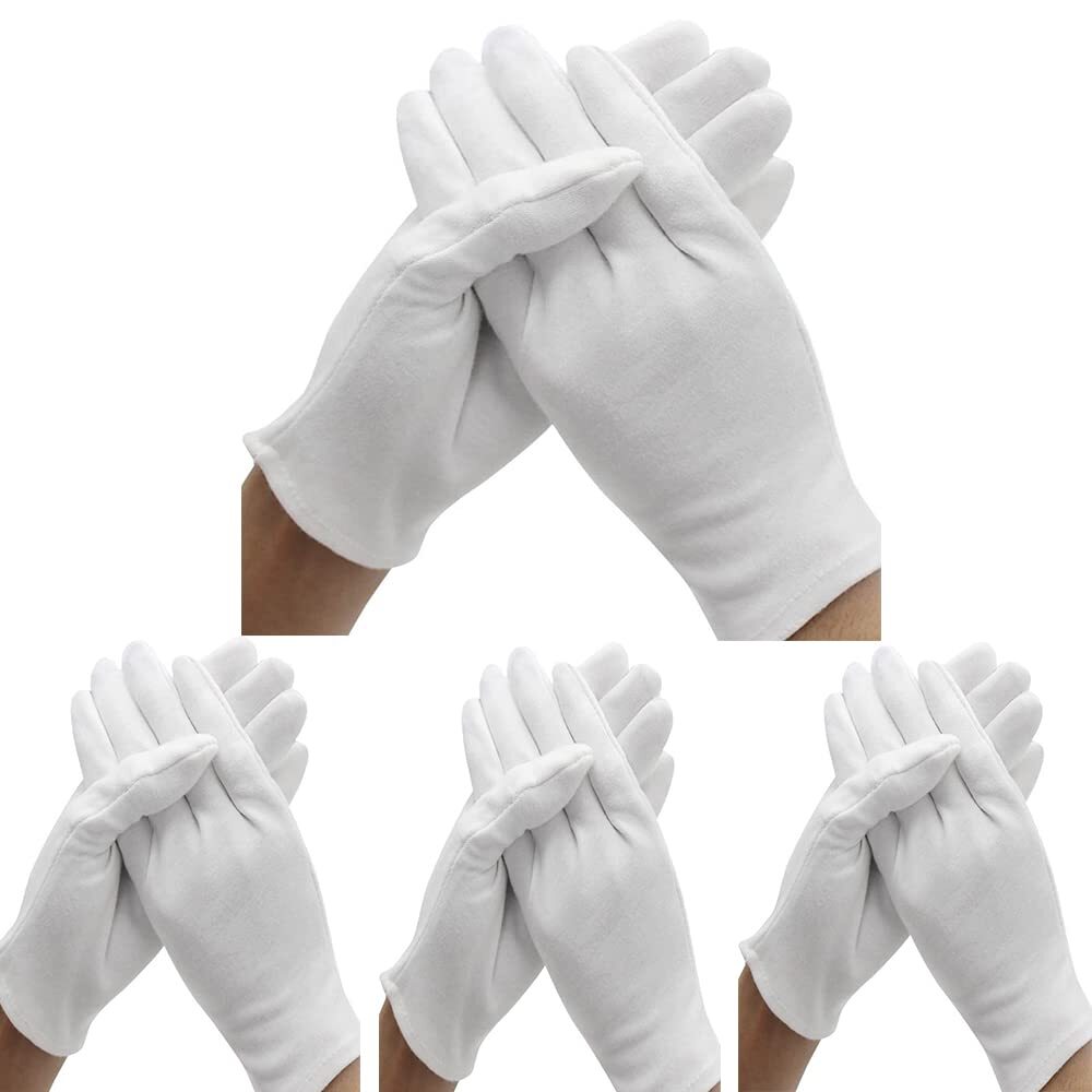 24 Pcs 12 Pair White Cotton Gloves for Dry Hand Moisturizing Cosmetic Eczema …