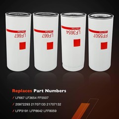 D13 Oil/Fuel Filter Kit Compatible with Volvo D12 Oil Change Kit – 2x LF667,