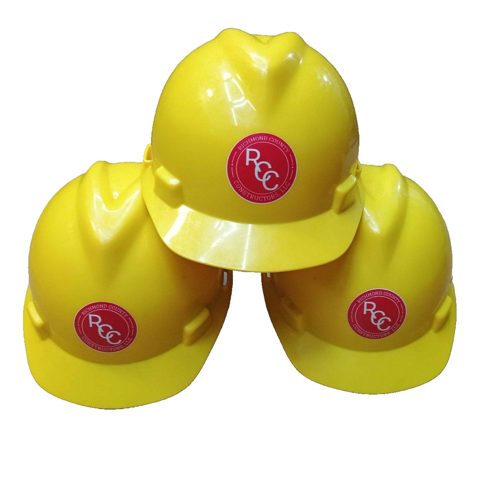 Lot of 9 MSA V-GARD Protective Hard Hat With MSA SUSPENSION – FAST SHIP!