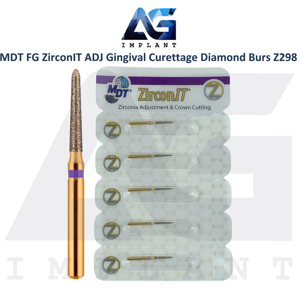 MDT Dental FG ZirconIT ADJ Gingival Curettage Diamond Bur Z298 Crown Cavity Prep