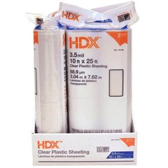 HDX 10 ft. x 25 ft. Clear 3.5 mil Plastic Sheeting (2-Pack)