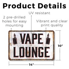 Vape Lounge Sign Clouds Welcome Chill Here Durable Perfect for Dens Studios