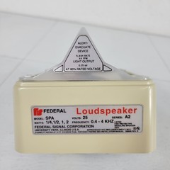 Federal Signal SPAFV25RHB Loudspeaker Fire Alarm Device Beige 25V w/ Mount Plate