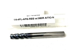 Carbide Plus CP-42343 1/4″ 4FL Corner Radius End Mill .06R Solid Carbide AlTiCrN