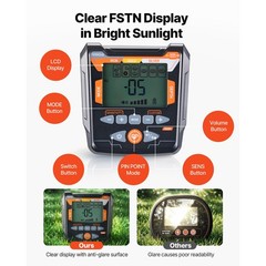 12 Inch Metal Detector Professional Gold Digger Hunter Waterproof IP69 for Adult