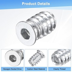 METERXITY M4x12mm Silver Hex Inserts 20pk