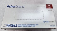 FISHERBRAND XS Powder Free Black Nitrile Gloves CASE OF 10 BOXES , 1000 GLOVES