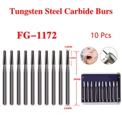 10*Dental Tungsten Carbide Tungsten Steel Burs for High Speed Handpiece FG1172