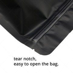 Multi-Size Foil Mylar Matte Black Stand Up Zip Lock Bag w/ Rectangle Window B02