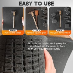 weyleity 4 Pack Pick and Pluck Foam 16 x 12 x 2 Inch | Pre-Cut Polyethylene P…