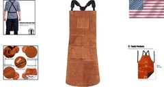Flame-Resistant Leather Apron for Welders & Blacksmiths