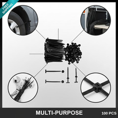 50 PCS Nylon Universal Cable Tie Buckle，Heavy Duty Self-Locking Zip Ties Holder