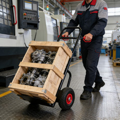 Manual truck with double handles 330 lb trolley for moving heavy platform truck