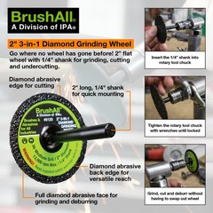 Diamond Grinding and Cut-Off Wheel (2″ 3-in-1 Diamond Grinding Wheel)