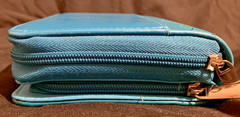 Teal Blue Mundex Zippered Faux Leather Planner Organizer Wallet Agenda by Mundi